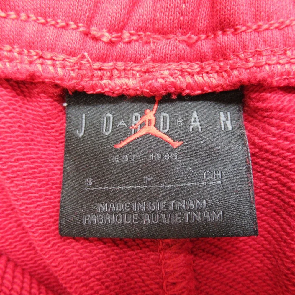 Jordan Pants Mens Small Red Essentials Fleece‎ Jogger Heavyweight Tapered 28X27